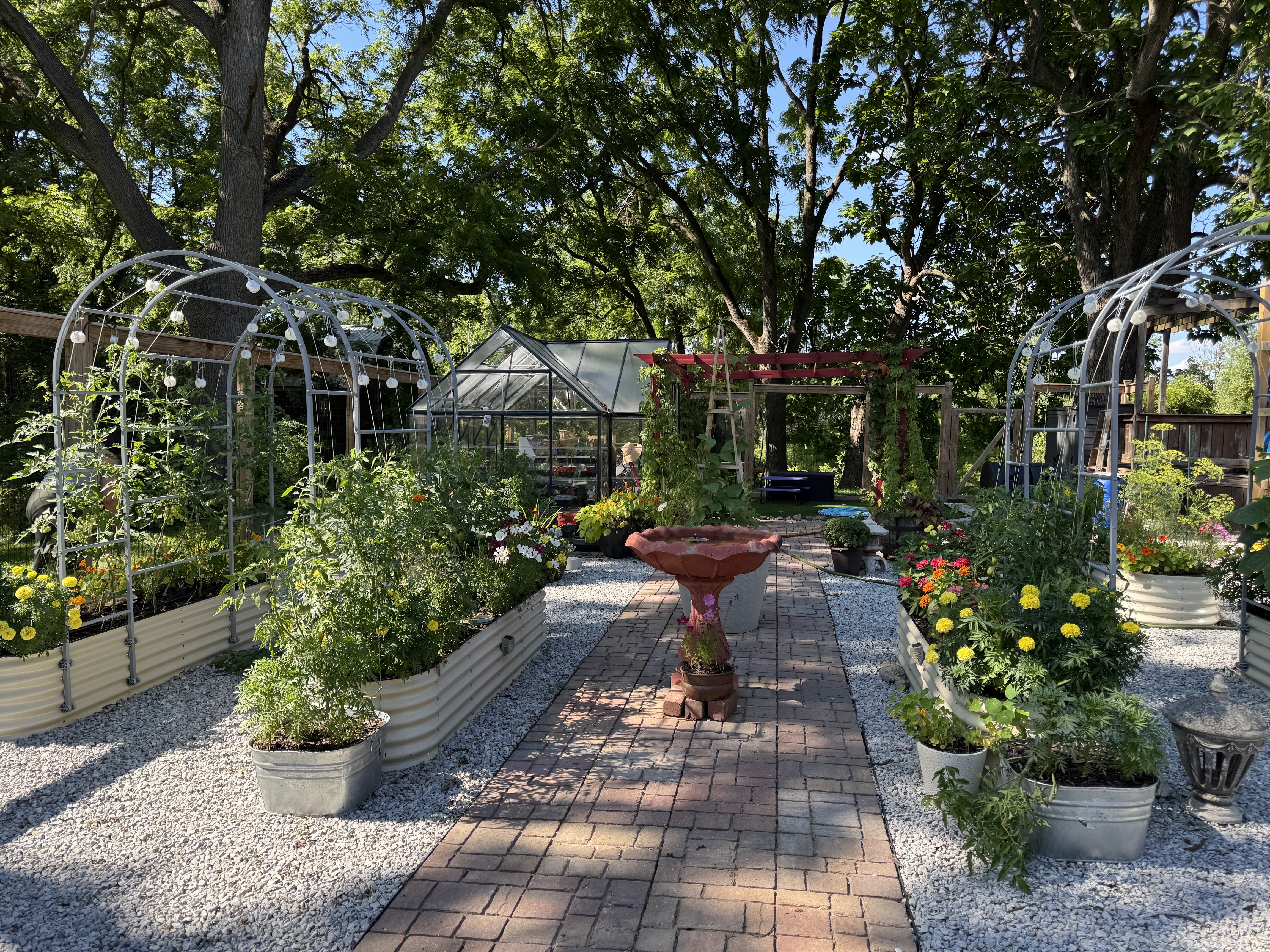 Lush botanical garden detail